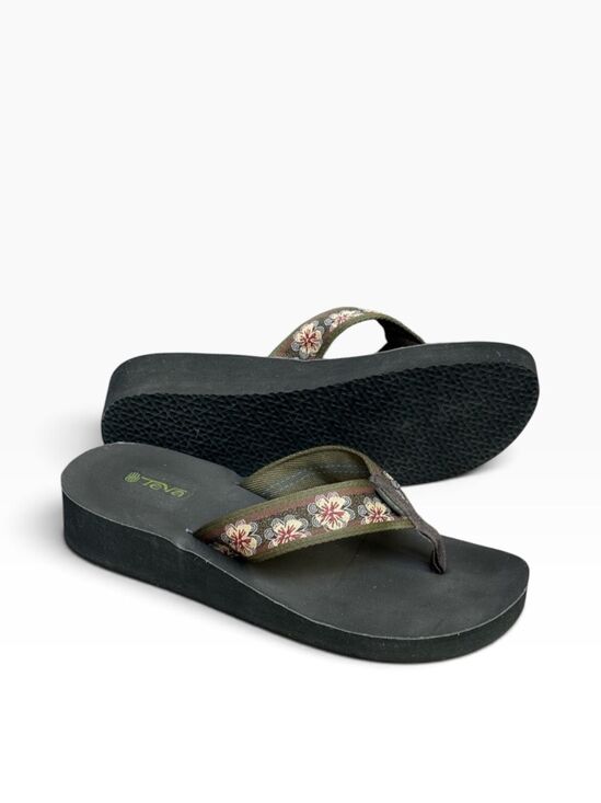 Teva Shoes - Teva Women's 11 M Floral slip on Flip Flop Platform Wedge Sandals